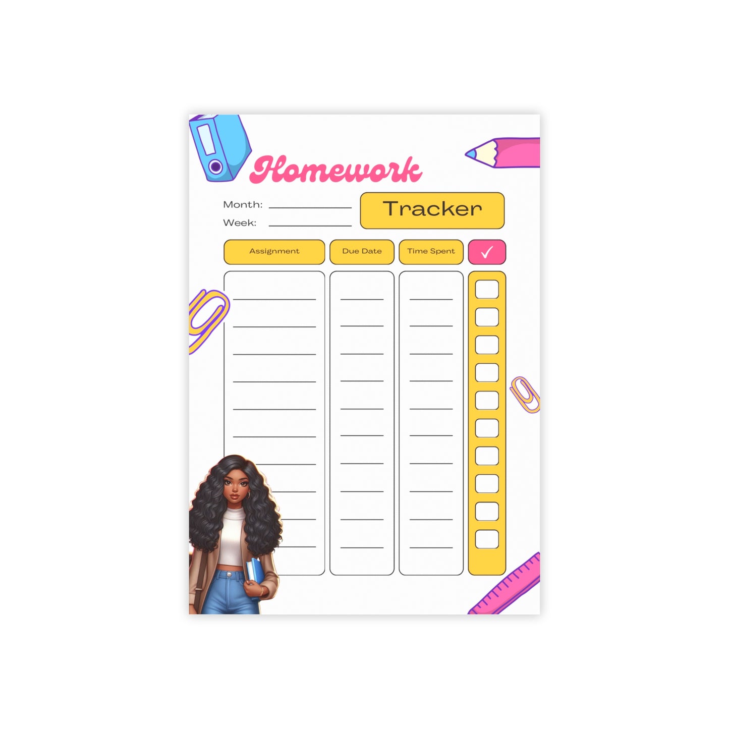 Stephanie Homework Tracker Post-it® Note Pads